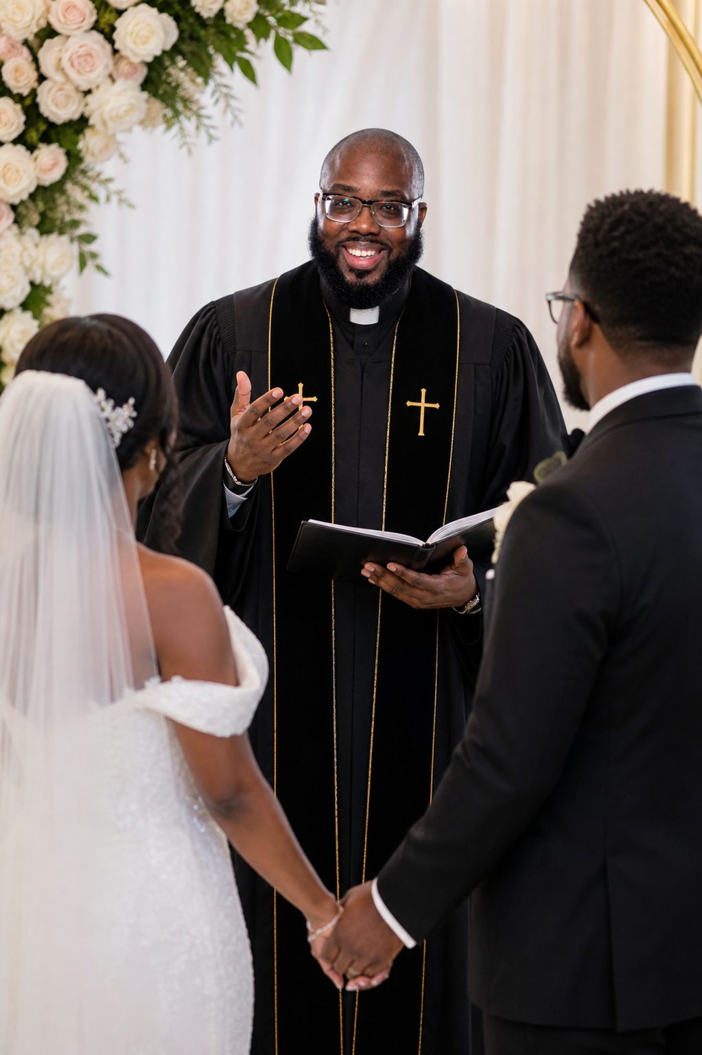 Chester officiating a wedding ceremony